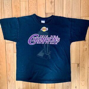 Vintage Y2K LA Lakers 2010 Championship T Shirt Tee NBA Kobe Bryant Men's Large